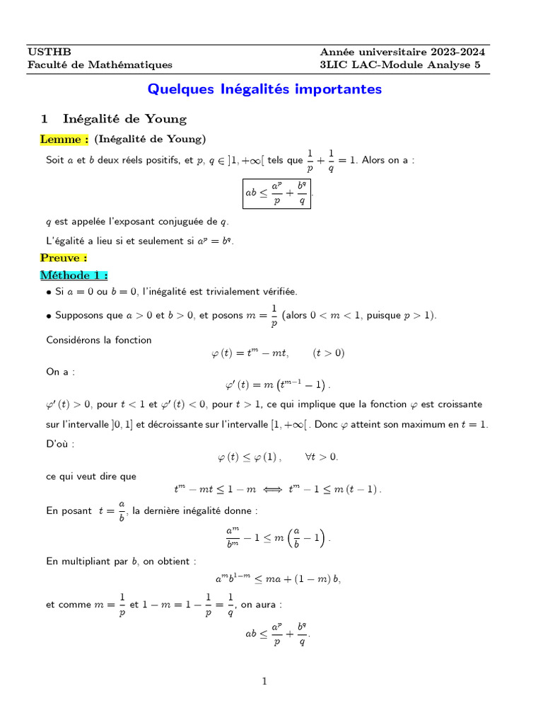Inégalités Mathématiques Essentielles | PDF | Inégalité (mathématiques ...