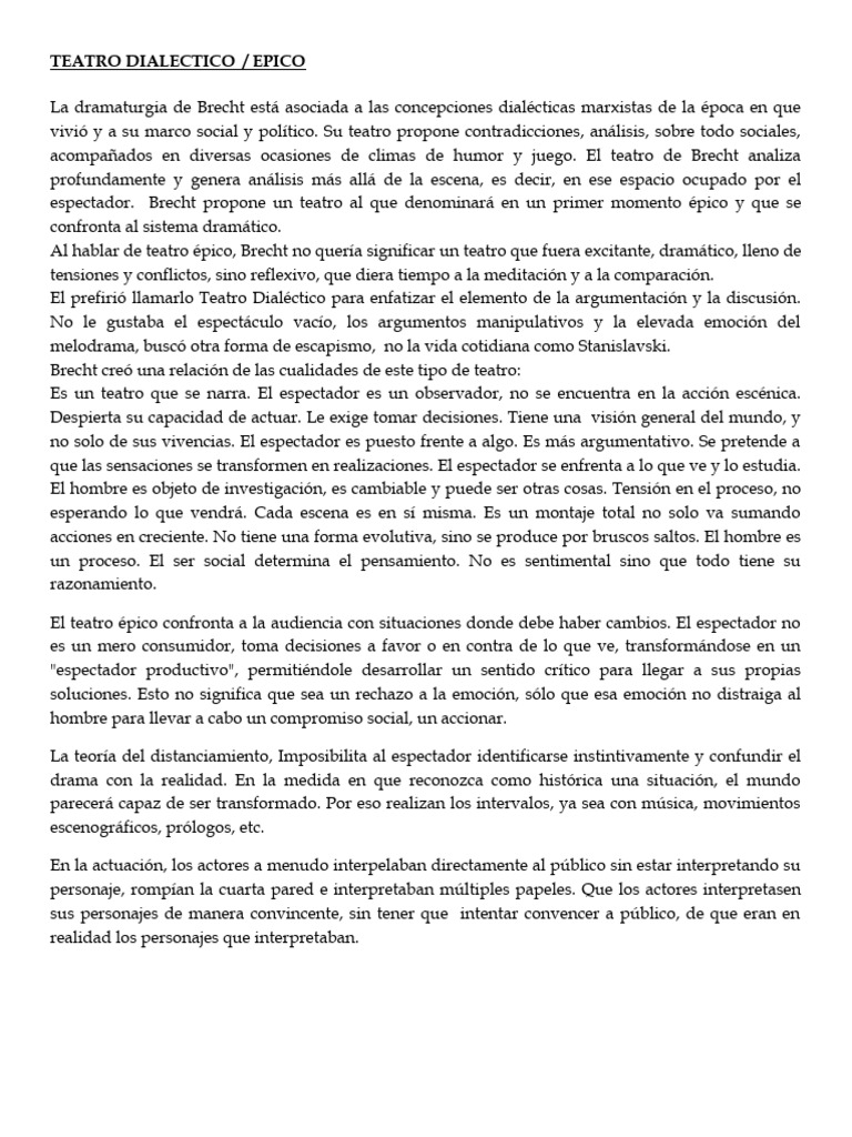 Teatro Dialectico | PDF | Teatro | Dialéctico