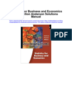 Statistics for Business and Economics 11th Edition Anderson Solutions Manual