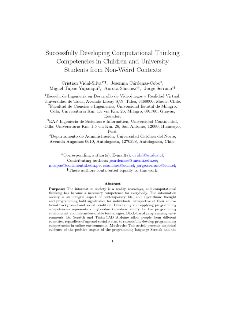Enhancing Computational Thinking with Scratch and TinkerCAD | PDF ...