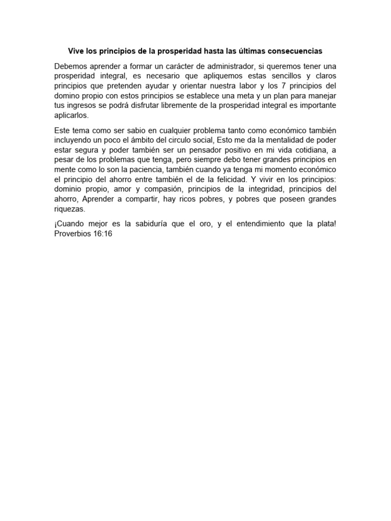 Principios de Prosperidad Integral | PDF