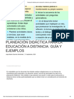 Planeación Didáctica para La Educación A Distancia - Guía y Ejemplos