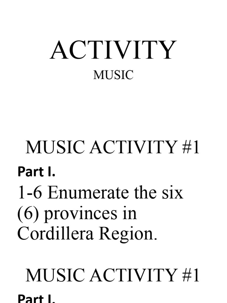 Activities in Music | PDF | Performing Arts