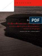 El Descubrimiento Del Espíritu - Estudios Sobre La Génesis - Bruno Snell - El Acantilado 156, 1, 2007 - Acantilado - 9788496834224 - Anna's Archive