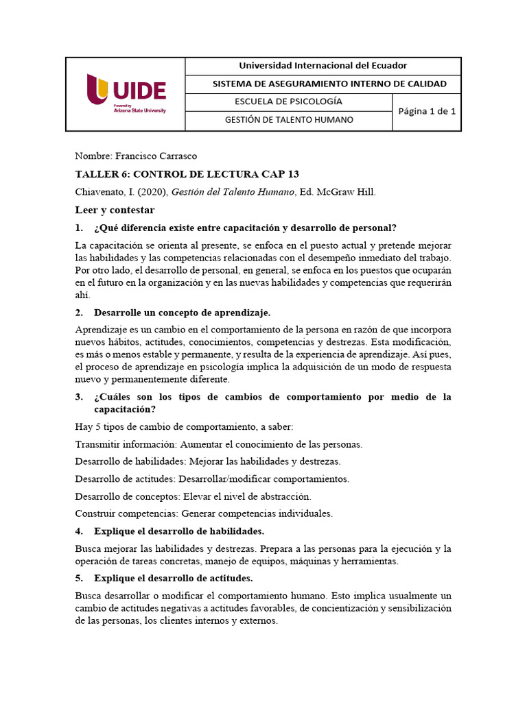 Capacitación y Desarrollo de Personal en Empresas | PDF | Aprendizaje ...