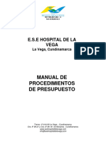 Procesos y Procedimientos Presupuesto E.S.E La Vega