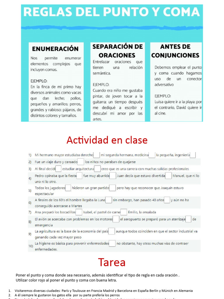 Uso Del Punto y Coma | PDF
