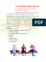 Cohete Con Propulsion Voladora de Bicarbonato de Sodio y Vinagre 1er Año B Pizarro Antonio Jhon Kevin