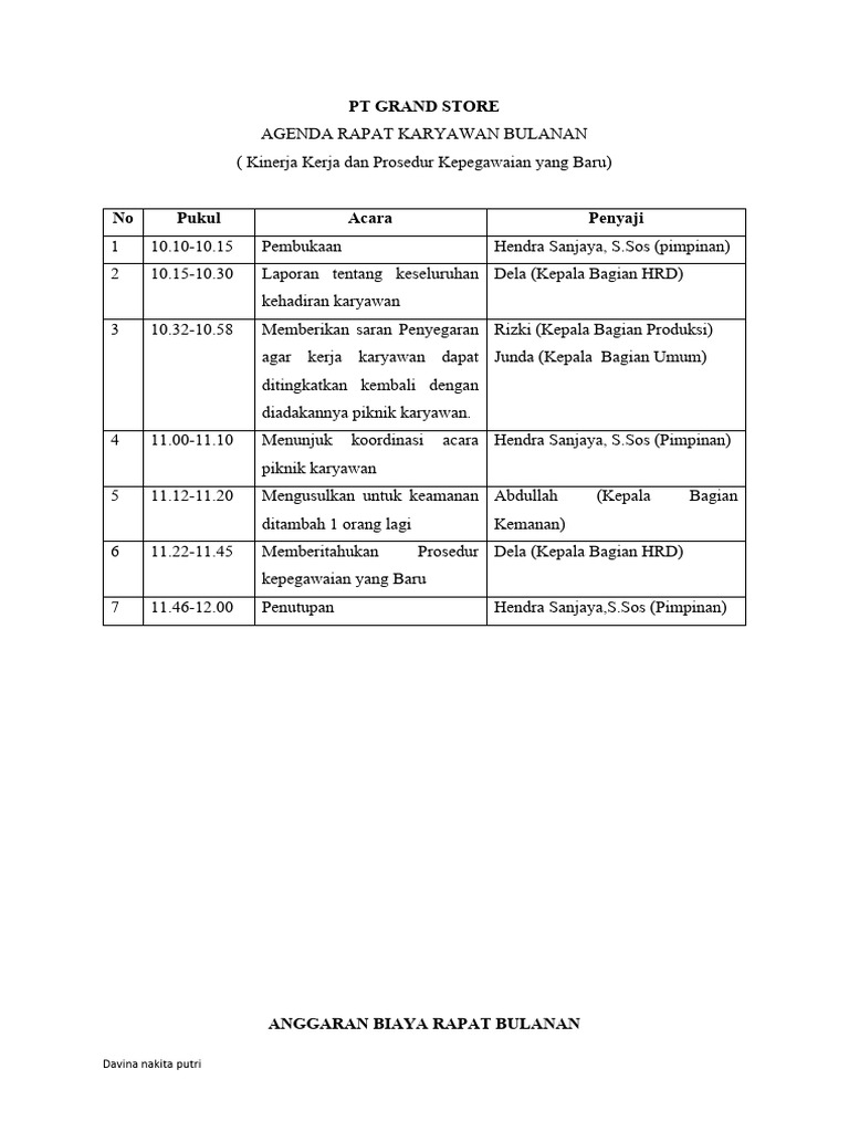 Agenda Rapt | PDF