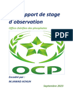 Rapport de Stage OCP Salah