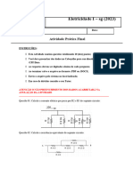 Eletricidade I - Avaliação Final (Março de 2023)