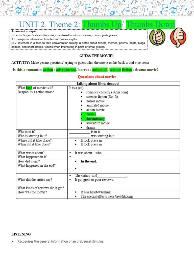 English #2 10 Unit 2 May 2023 | PDF | Games & Activities