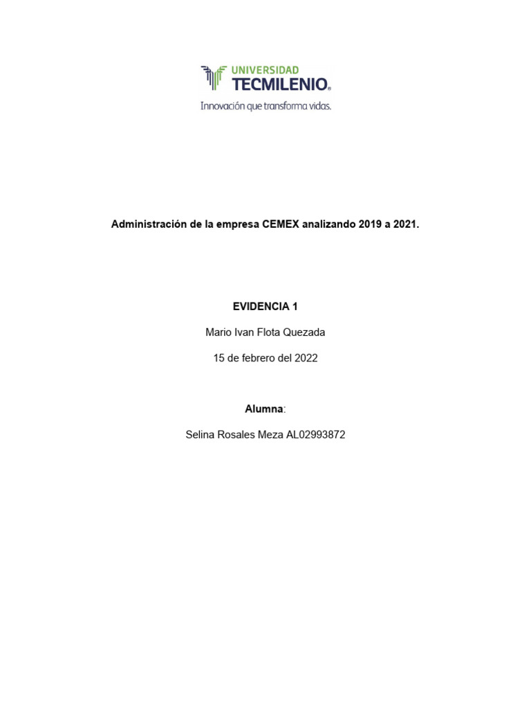 Análisis Financiero de CEMEX 2019-2021 | PDF | Ratio financiero ...