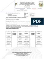 Circular 38 Horario Especial Miércoles 10 de Oct