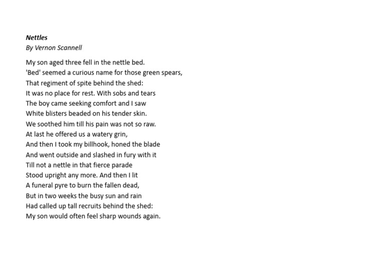 Analysis of Scannell's "Nettles" Poem | PDF | Religion & Spirituality ...