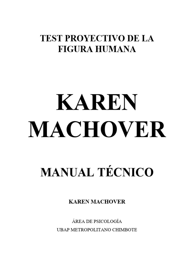 Test de La Figura Humana - Manual | PDF | Hombre | Masculinidad