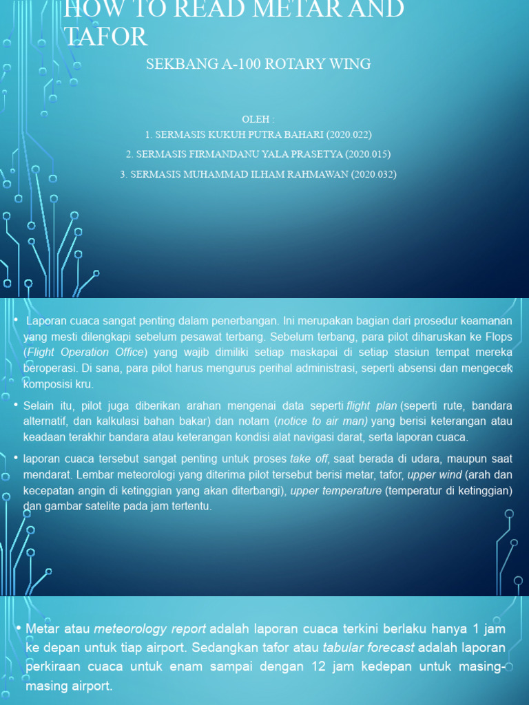 Panduan Membaca METAR dan TAFOR | PDF | Sains & Matematika