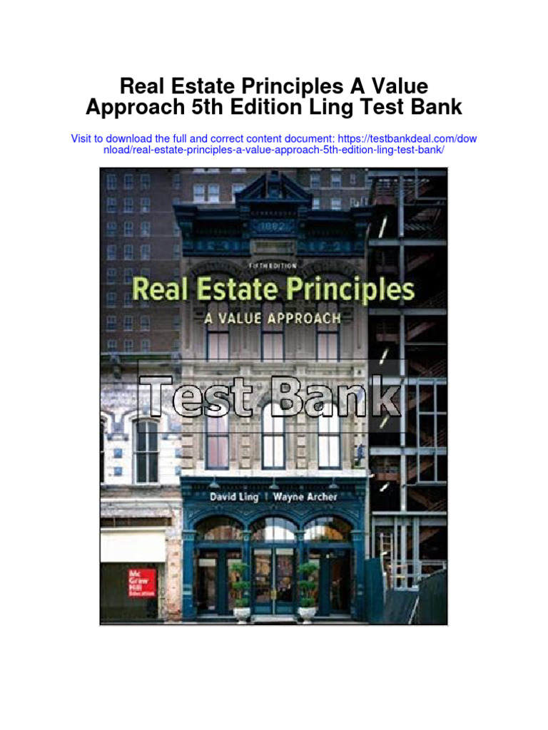 Real Estate Principles A Value Approach 5th Edition Ling Test Bank