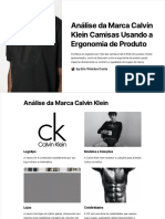 Analise Da Marca Calvin Klein Camisas Usando A Ergonomia de Produto