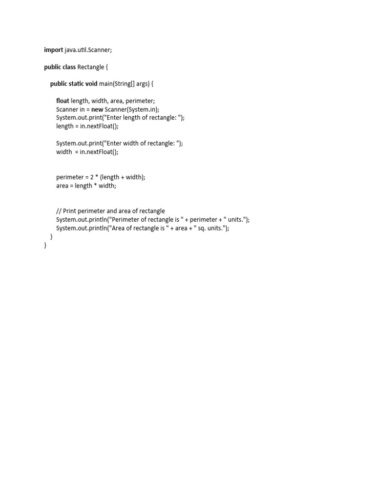 Rectangle Java | PDF