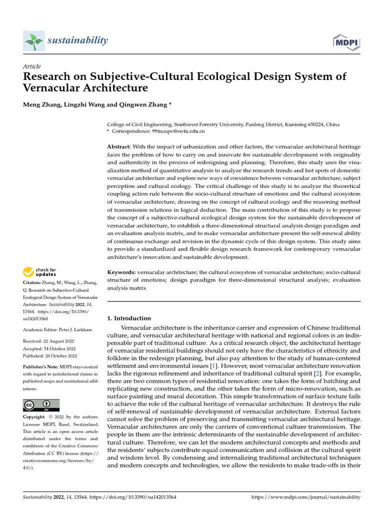 Sustainability 14 13564 | PDF | Ecology | Sustainability