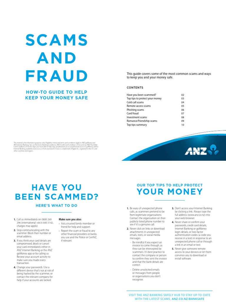 ANZ Scams and Fraud Guide PDF Online Banking Banks & Banking