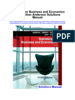 Statistics For Business and Economics 12th Edition Anderson Solutions Manual