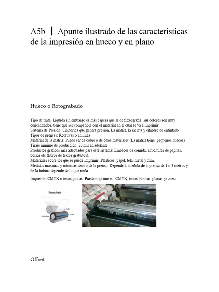 A5b Sistema de Imprecion Hueco Zenia Desiree | PDF | Grabado | Papel