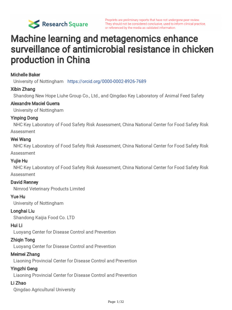 Machine Learning and Metagenomics Enhance Surveillance of Antimicrobial