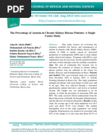 The Percentage of Anemia in Chronic Kidney Disease Patients: A Single Center Study