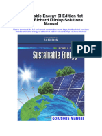 Sustainable Energy Si Edition 1st Edition Richard Dunlap Solutions Manual