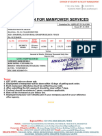 Quotation For Manpower Services: Sl. No. Categories Duty Hours Basic EPF ESI Rate S.C. @10% Total