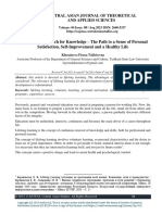 Self-Motivated Search For Knowledge - The Path To A Sense of Personal Satisfaction, Self-Improvement and A Healthy Life