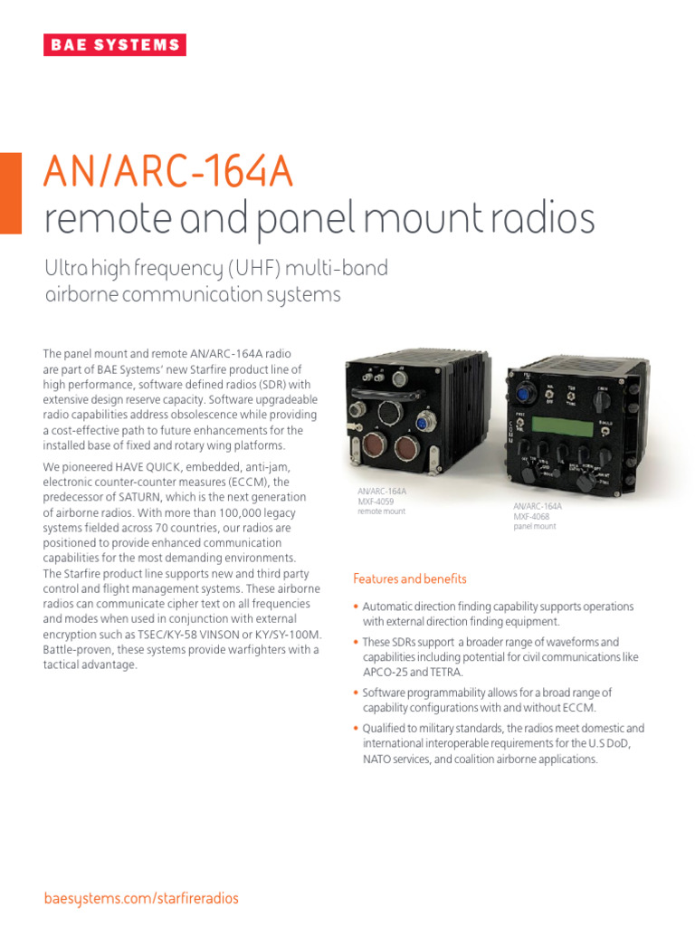 ANARC-164A Datasheet | PDF | Frequency Modulation | Software Defined Radio