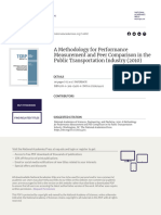 A Methodology For Performance Measurement and Peer Comparison in The Public Transportation Industry (2010)