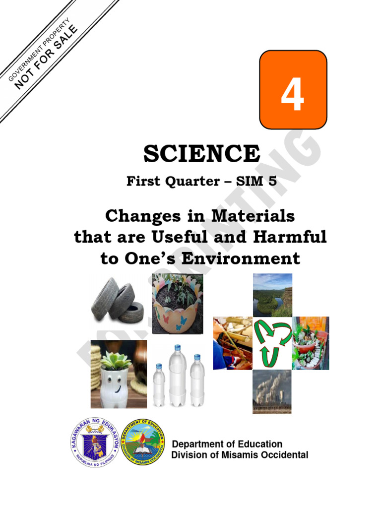 Science4 q1 Sim5 ChangesMaterialsUsefulHarmful v5 PDF Waste