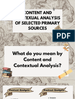 Group 2 (Content and Contexual Analysis of Selected Primary Sources)