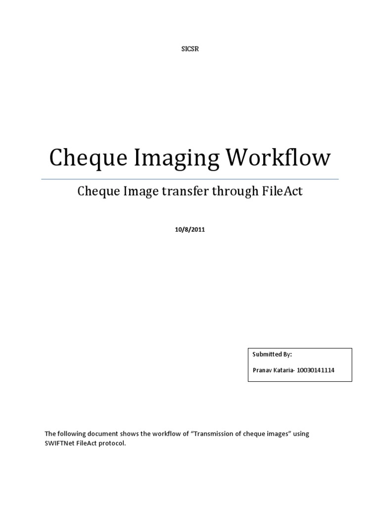 Cheque Imaging Workflow | PDF | Cheque | Banking