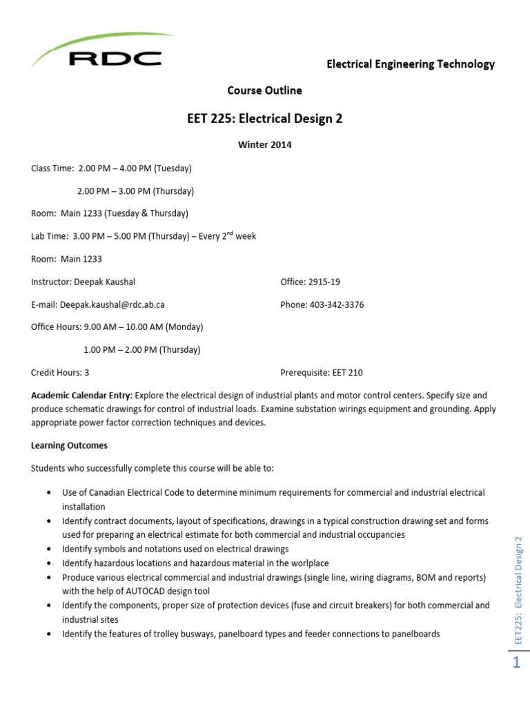 Electrical Design Course Overview | PDF | Electrical Wiring | Fuse ...