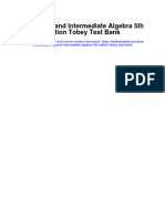 Beginning and Intermediate Algebra 5th Edition Tobey Test Bank