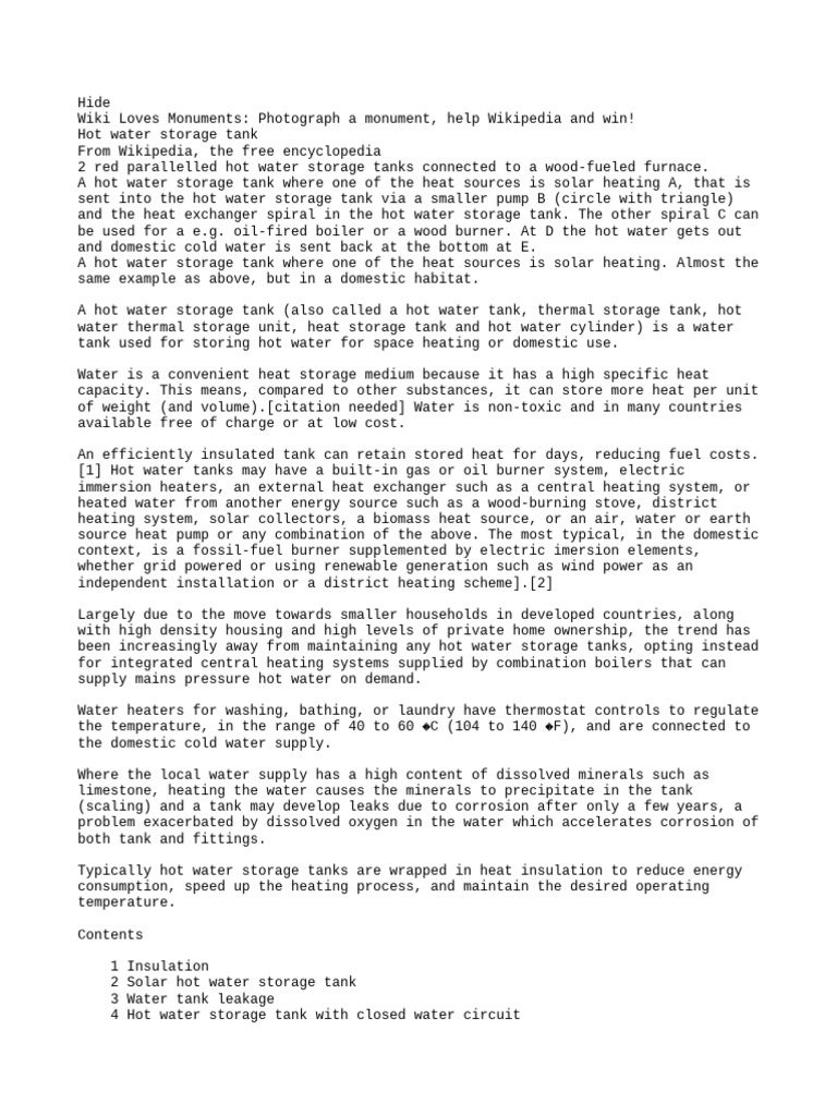 Hot Water Storage Tank PDF Water Heating Home Appliance