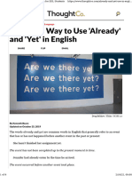 When To Use Already and Yet in English For ESL Students