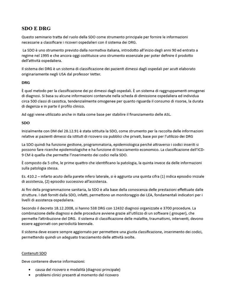 Sdo e DRG | PDF