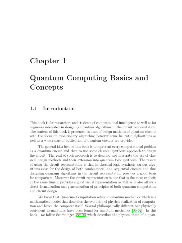 Chapter 1 Quantum Computing Basics and Concepts | PDF | Quantum ...