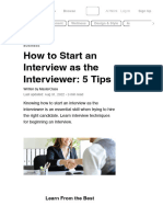 How To Start An Interview As The Interviewer: 5 Tips - 2023 - MasterClass