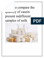 Study To Compare The Quantity of Casein Present Indifferent Samples of Milk