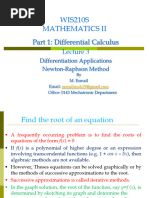 Lecture 3 - Differentiation Applications