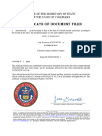Certificate of Document Filed