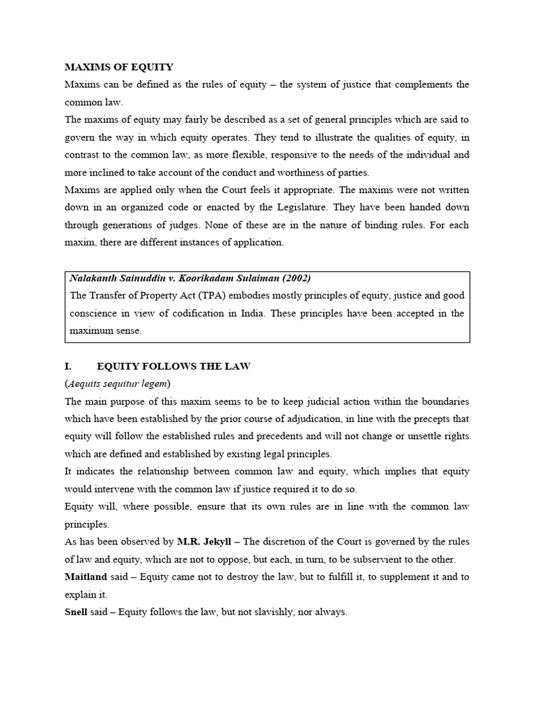 module-2-maxims-of-equity-pdf-equity-law-leasehold-estate
