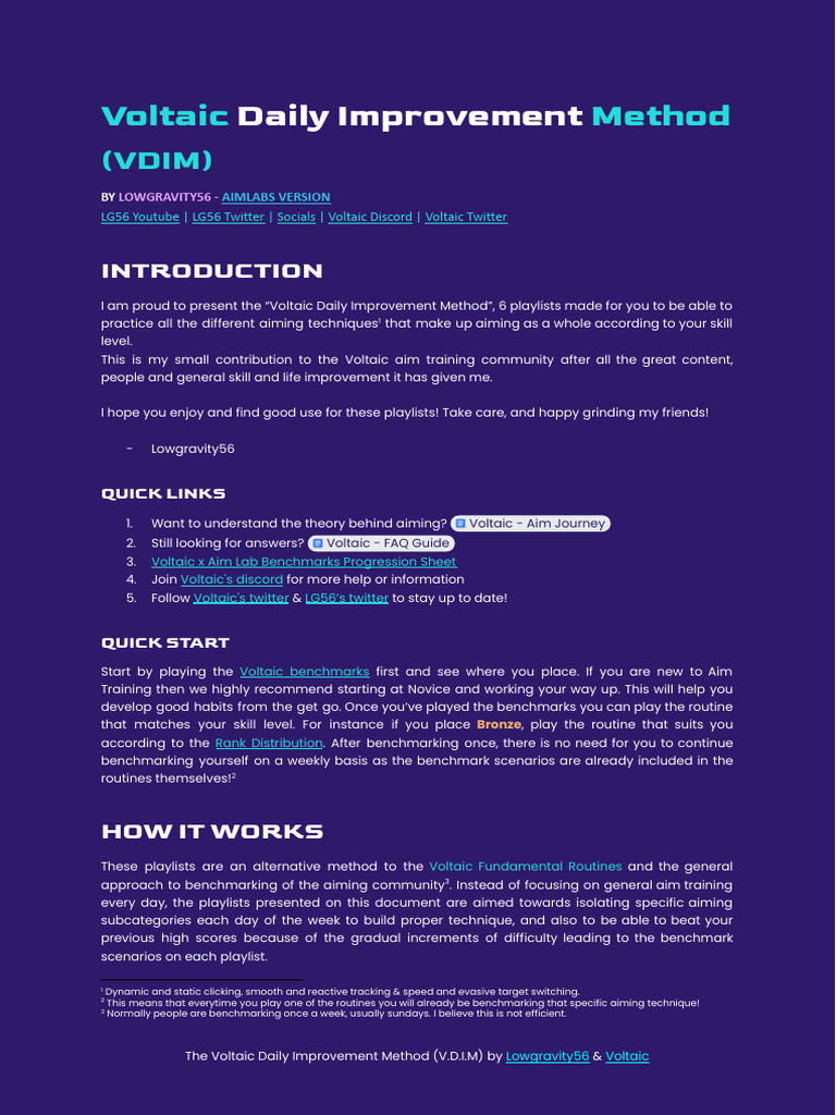 Voltaic Daily Improvement Method For Aimlabs by Lowgravity56 | PDF ...